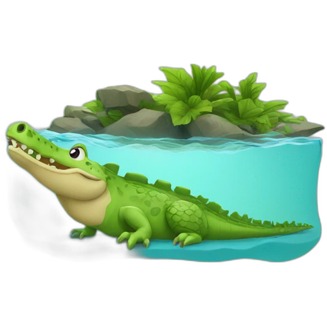 Vache sur un crocodile emoji