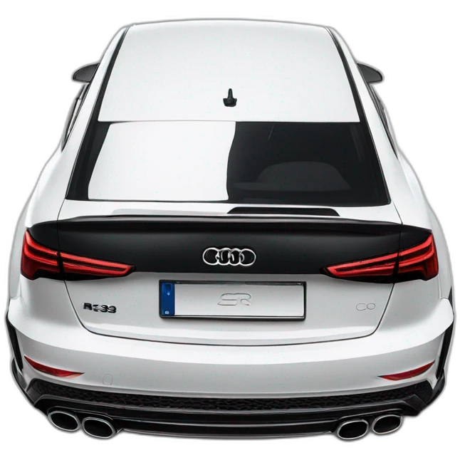 White Audi rs3 black facelift showroom photo emoji