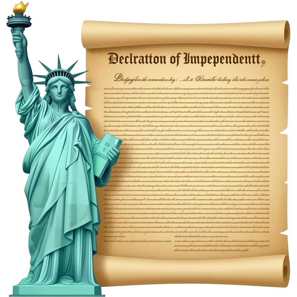 staute of liberty beside the declaration of indepence emoji