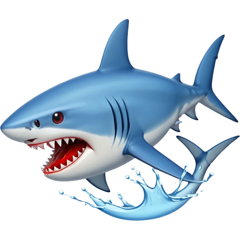 blue Shark attack efferct with blood emoji