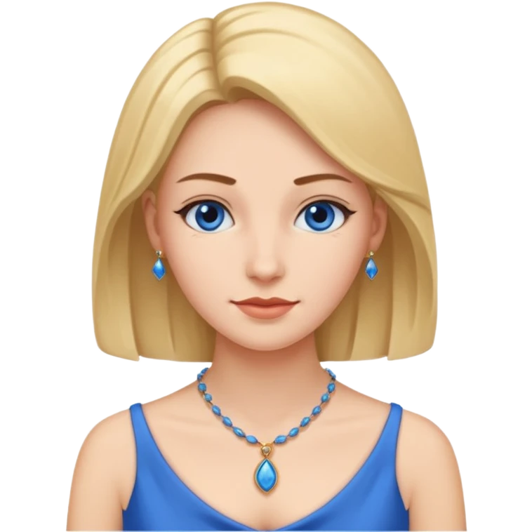 woman with blue dress and necklace emoji
