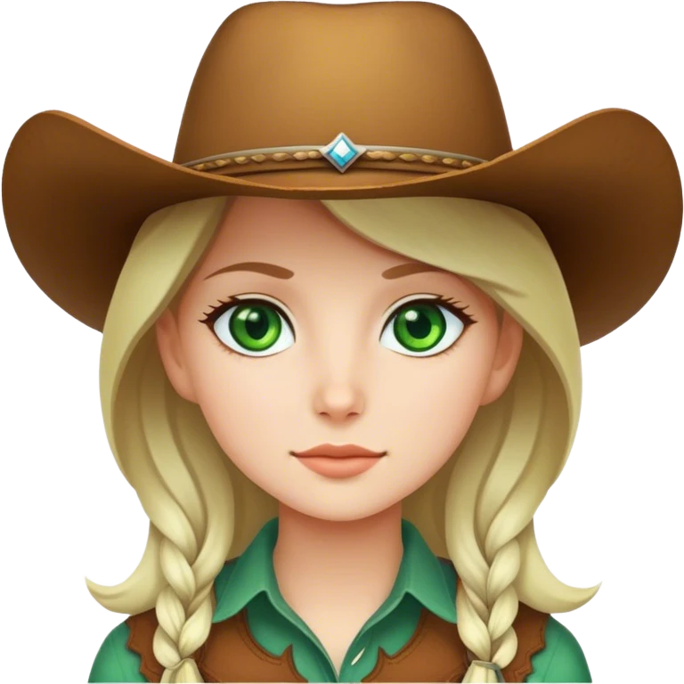 Girl with green eyes and a cow-boy hat  emoji