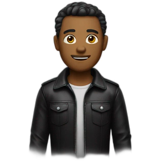 man in black leather emoji