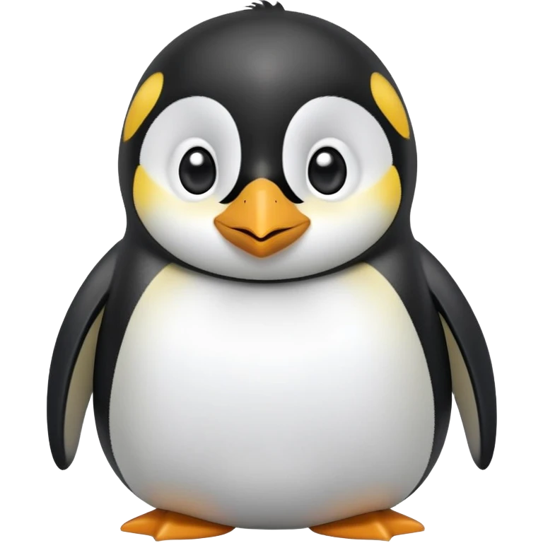 cinematic-cute-emperor-penguin-portrait-emoji,-head-tilted-playfully-and-inquisitively,-with-glossy,-pristine-plumage,-sparkling-eyes-filled-with-curiosity,-simplified-yet-irresistibly-adorable-features, black, large black eyes face emoji