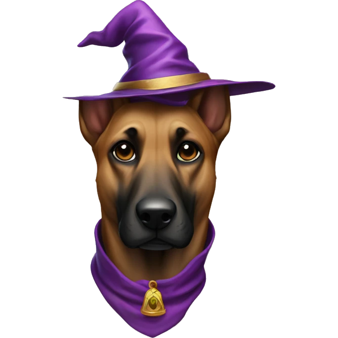 malinois dog with wizard  emoji