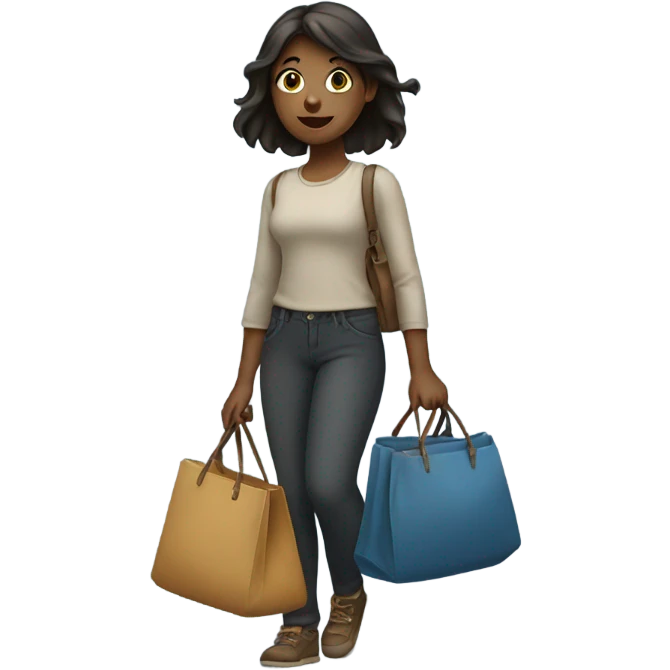 Girl wearing bag emoji