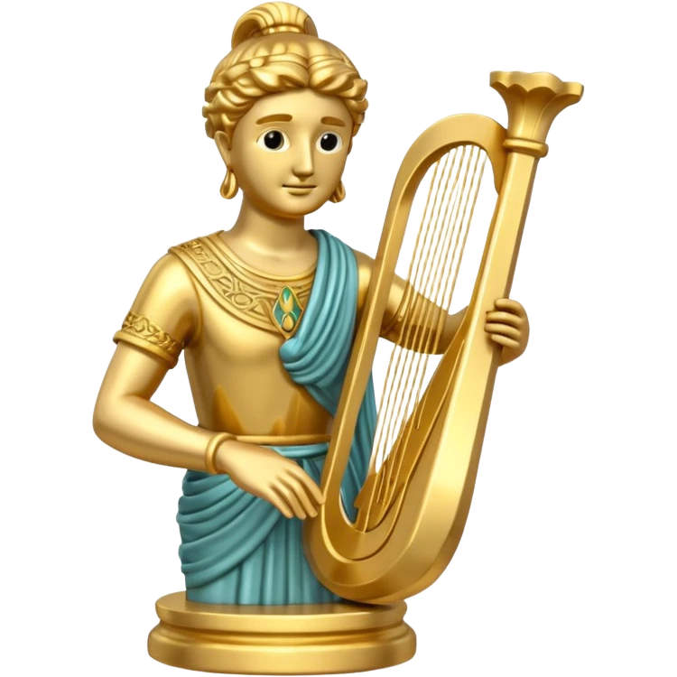 musician statue gold emoji