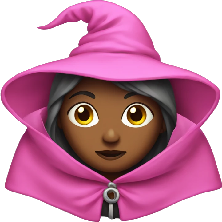 A witch dressed in a pink cloak emoji
