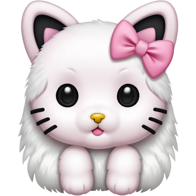 hello kitty as a dog with long black floppy ears emoji