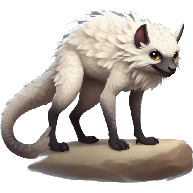  Scaly Cute Edgy Realistic Rare Fantasy Fluffy Slim Vernid-Trico-Melprin-species by LiLaiRa, by Falvie, full body emoji
