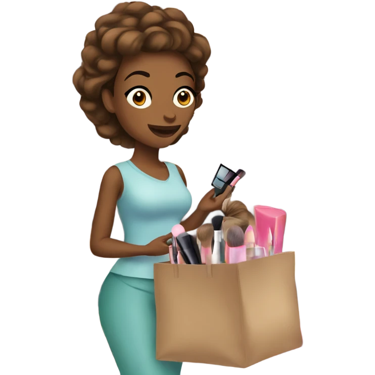 mom shopping for makeup emoji