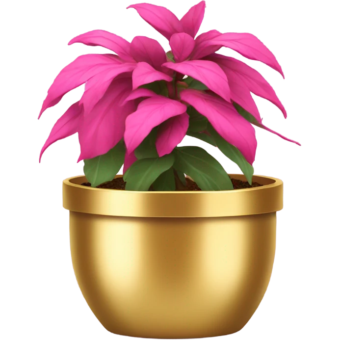 Pink plant in gold pot emoji
