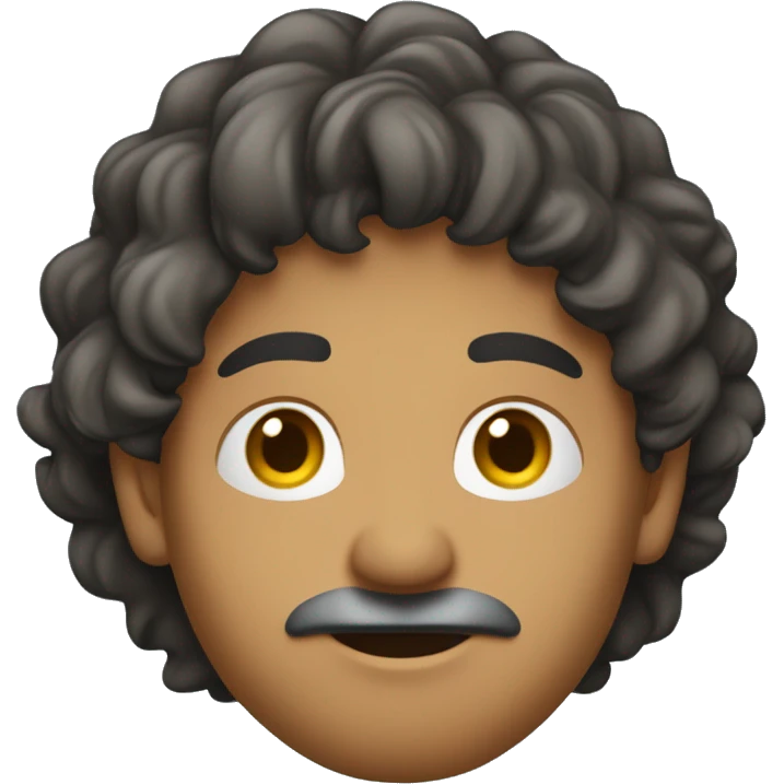 indian man in blue t shirt, he is pale. he has no beard. head profile. wavy hair  emoji