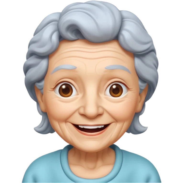 Happy Granny face 3d emoji