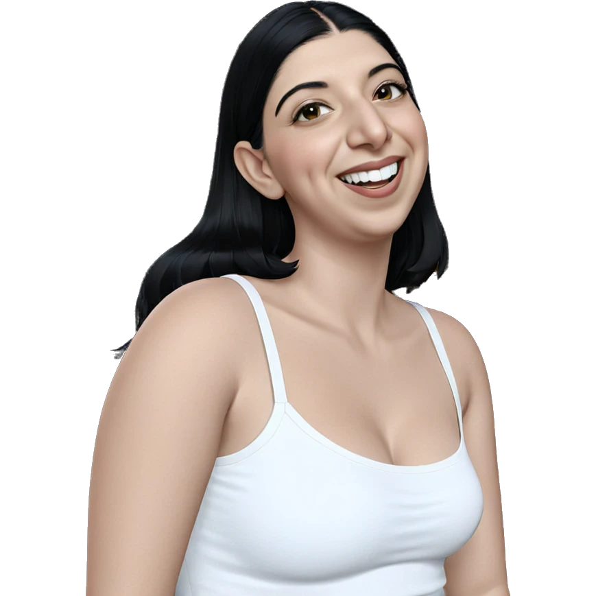 smiling girl with black hair emoji