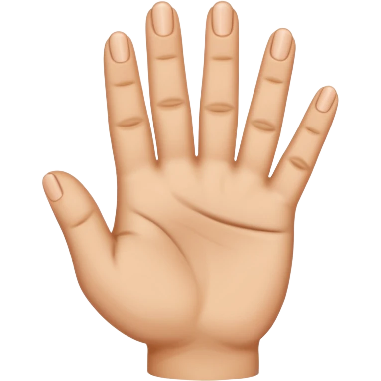 A normal hand with 5 fingers. Al fingers are straight but the thumb. He is not visible because he is turned to the inside of the hand. Also the middle finger and the ring finger are crossed  emoji