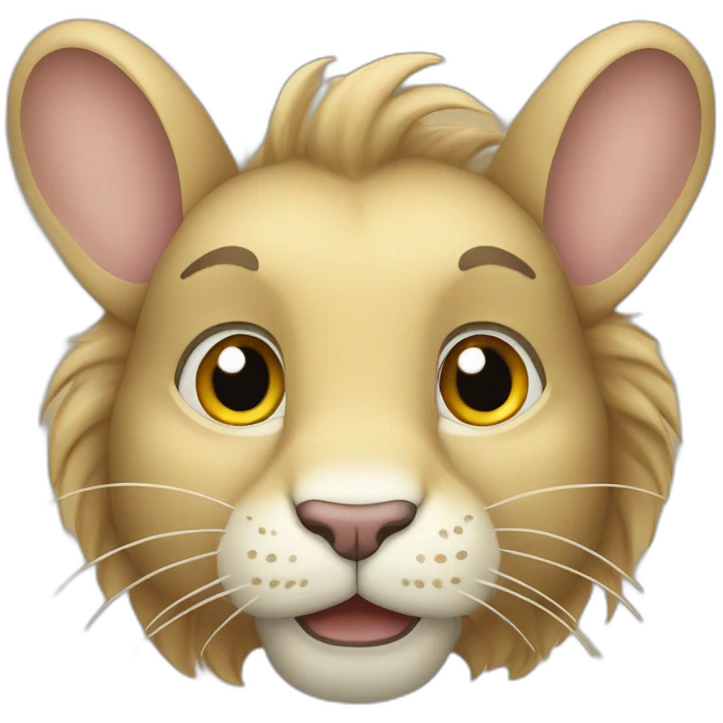 Lapin tête de lion beige emoji