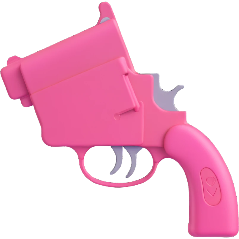 Pink heart gun emoji