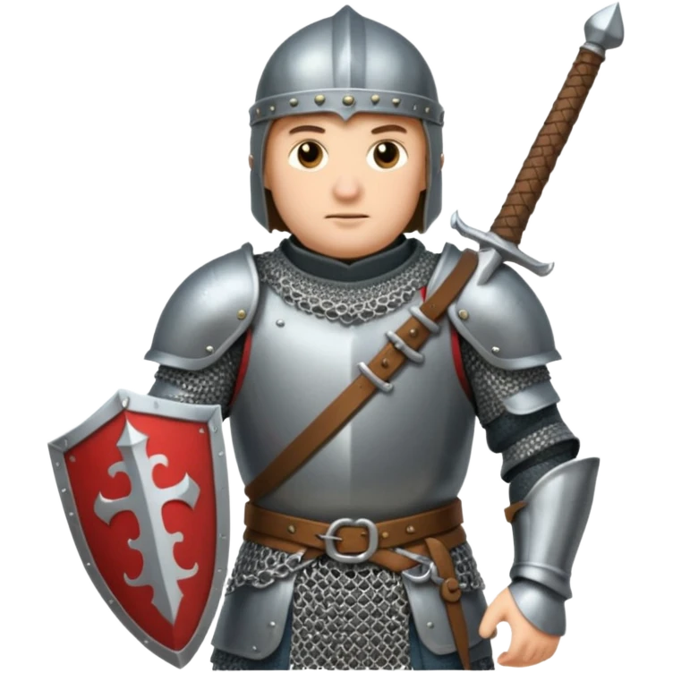 A medieval knight with a belly too big for his armor emoji