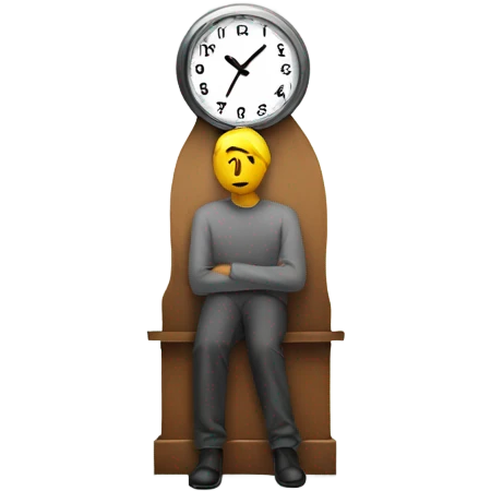Person waiting looking at clock emoji