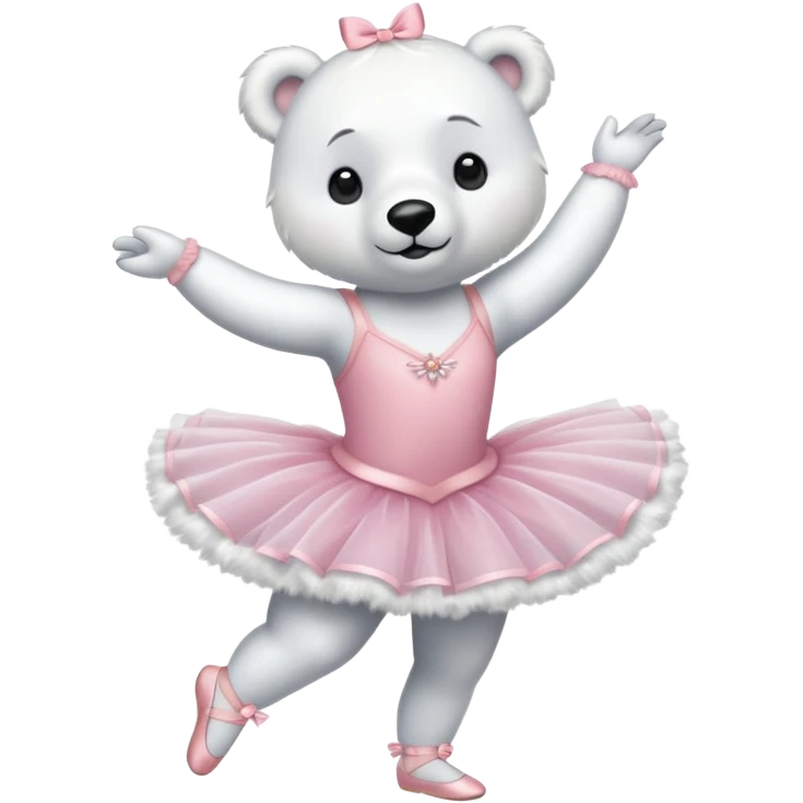 Polar bear dresses as a ballerina  emoji