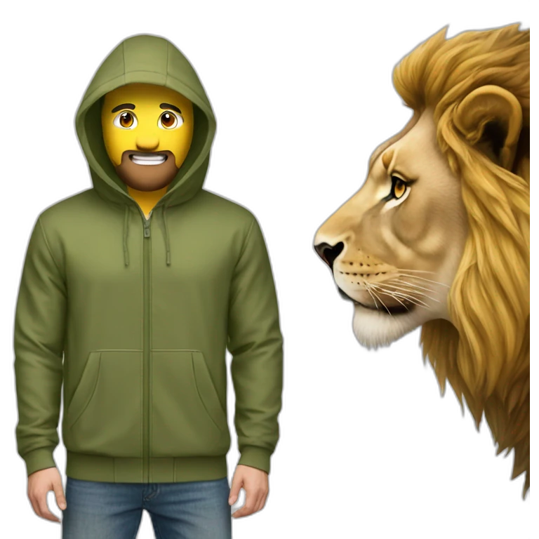 Lion met un cagoule emoji