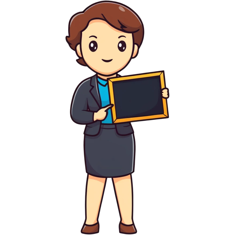 full body female teacher with blackboard emoji