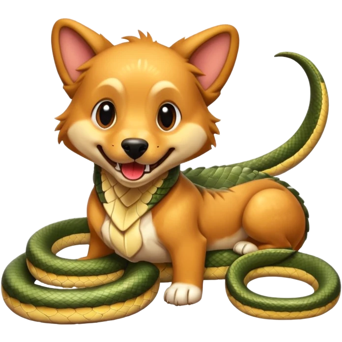 Dog mixed with a snake emoji