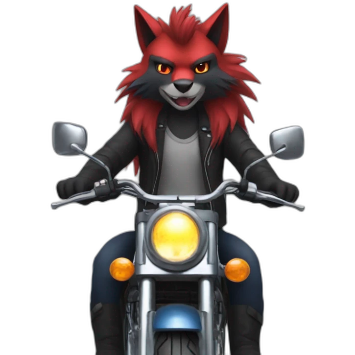 Zoroark on a motorbike. emoji
