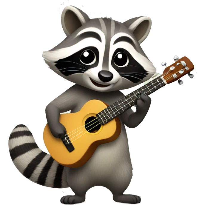 raccoon playing ukulele emoji