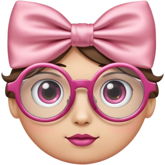 Pink eyeglasses, pretty with a bow on the side emoji