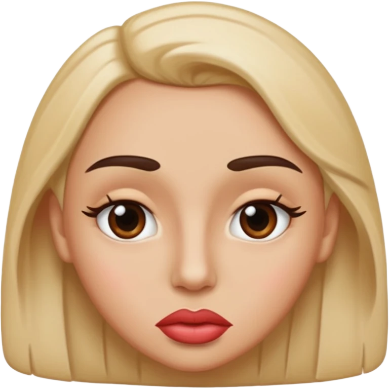 emoji sucking its lips in with one eyebrow up and the other one down emoji