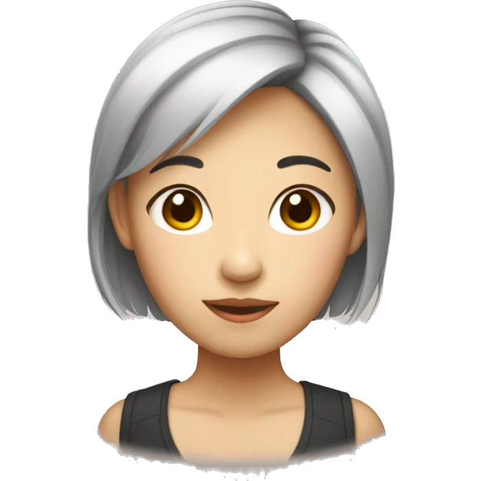 Asian girl with short hair emoji