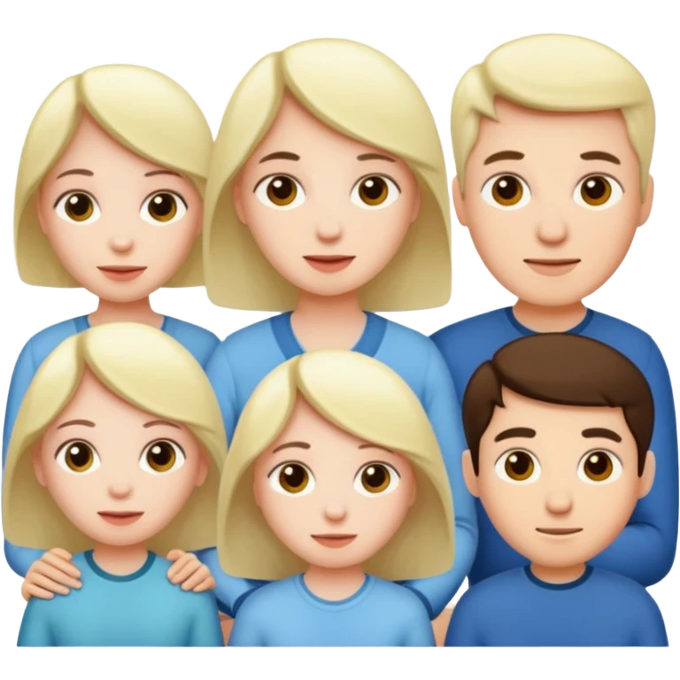 Pale skin family of 6 emoji