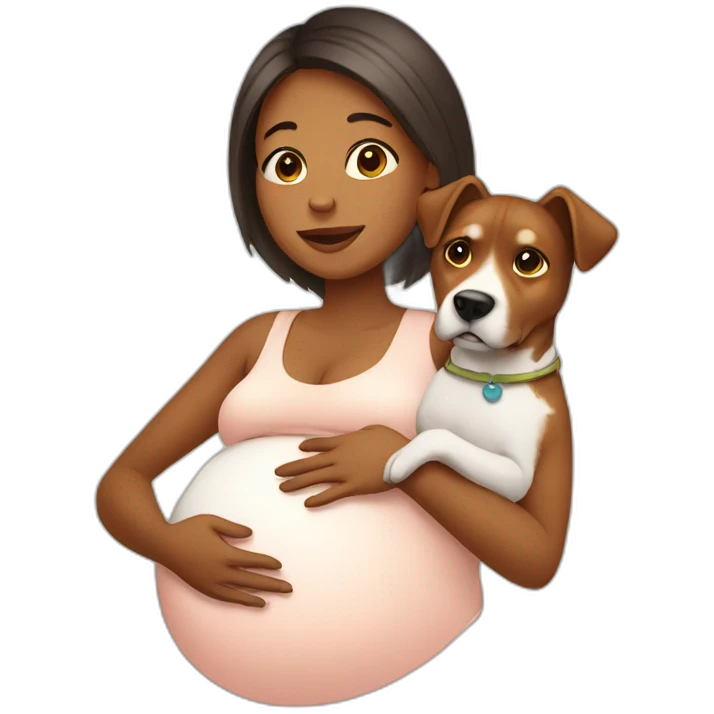 pregnant women with dog emoji
