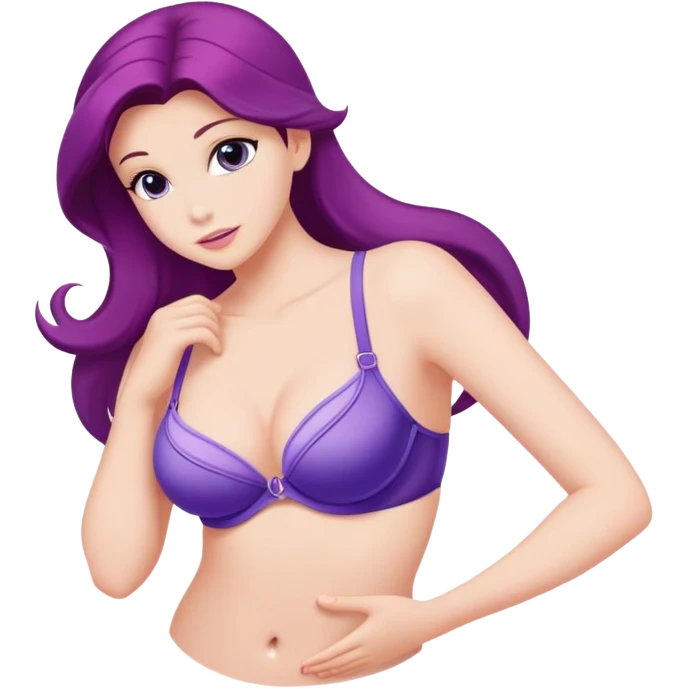 Ariel, purple shell bra emoji