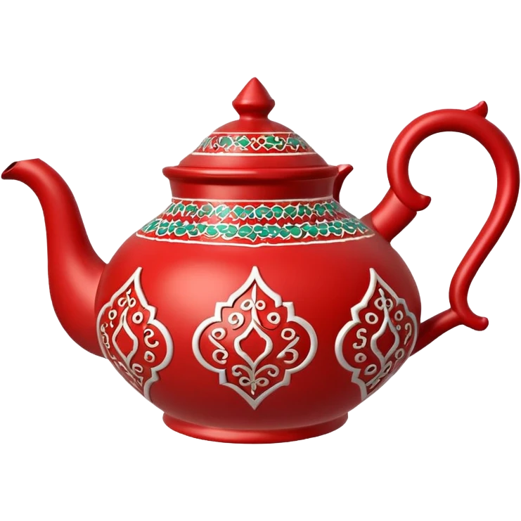 moroccan style ornamented teapot red emoji