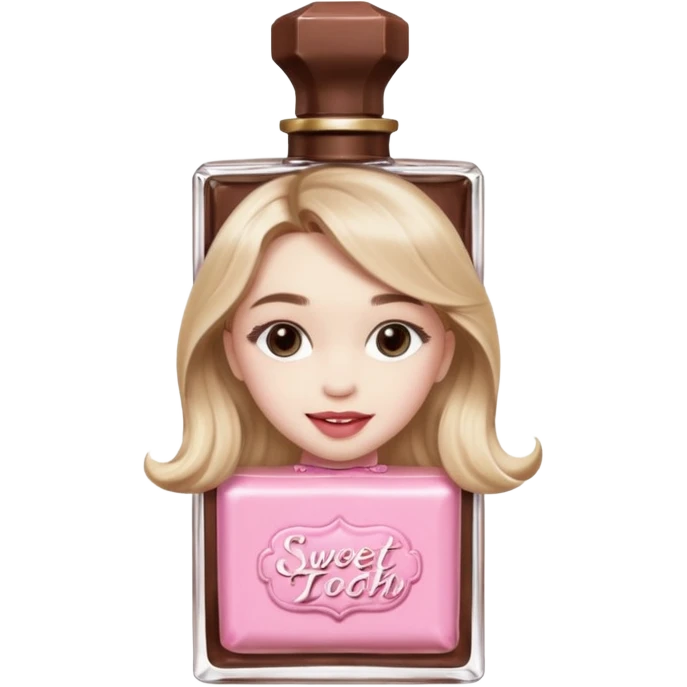 Sabrina carpenter sweet tooth perfume (shaped liked a light pink chocolate bar)  emoji