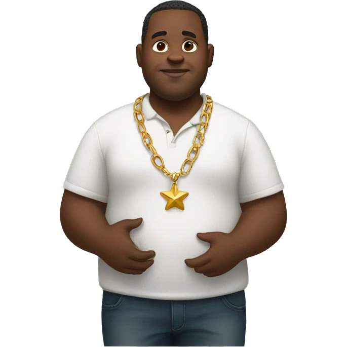 Fat black man holding a Texas necklace  emoji