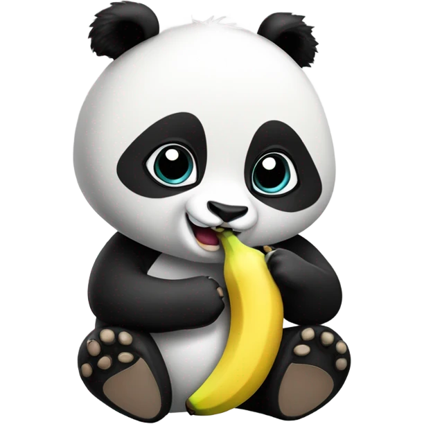 Panda eating a banana  emoji