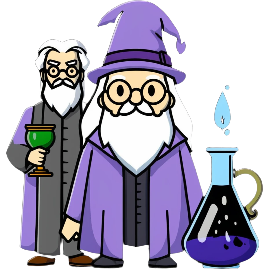 Dumbledore headmaster and Snape potions professor standing together emoji