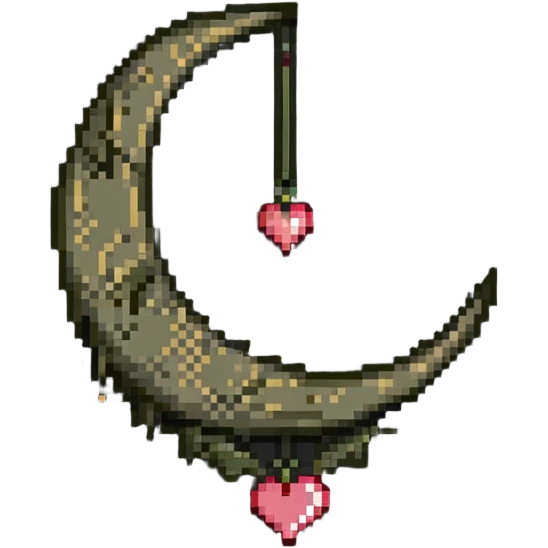 khaki crescent moon with a small heart emoji