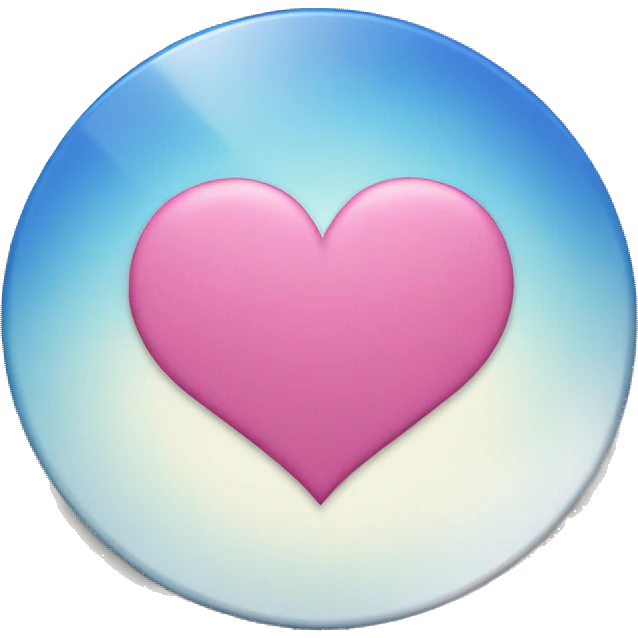 one pink one blue heart shaped vinyl disc emoji