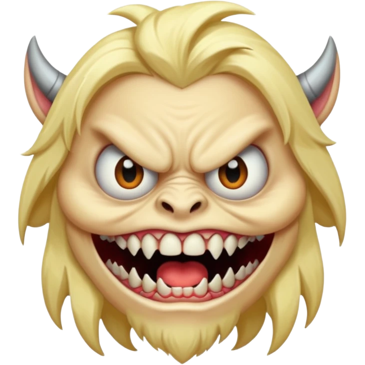 scary blonde monster big teeth scary eyes emoji