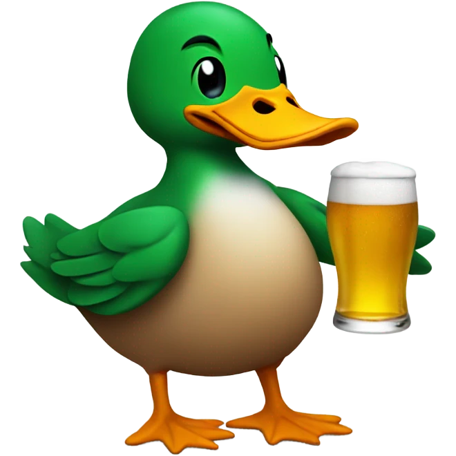 duck holding a beer emoji