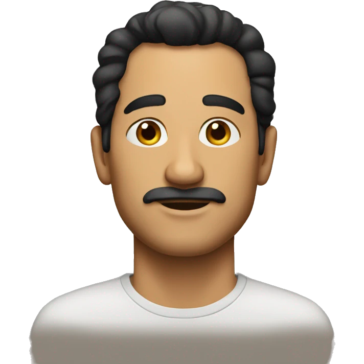 A latin man in his forties, black hair, no moustache  emoji