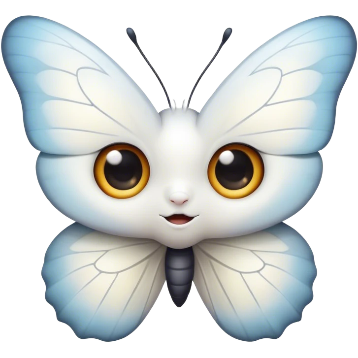 white butterfly with cute eyes emoji