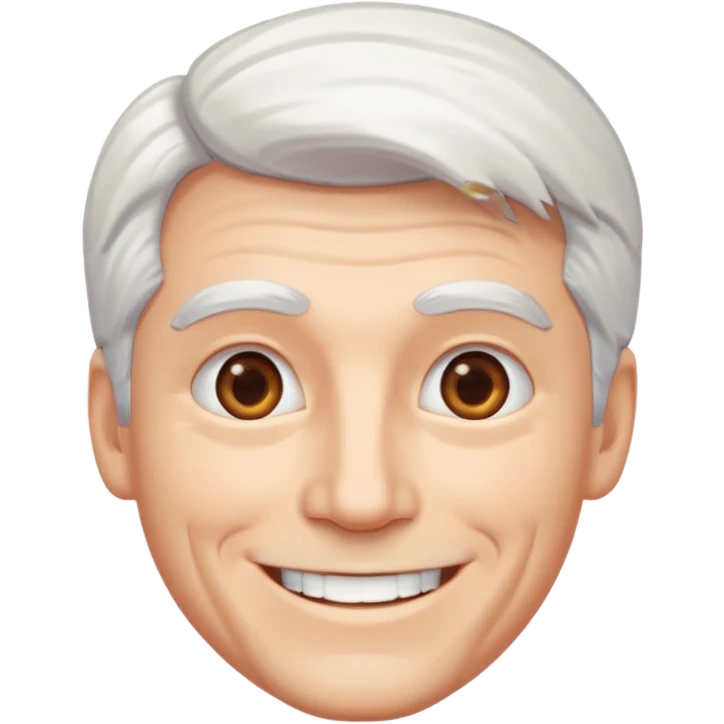 white haired man smiling emoji