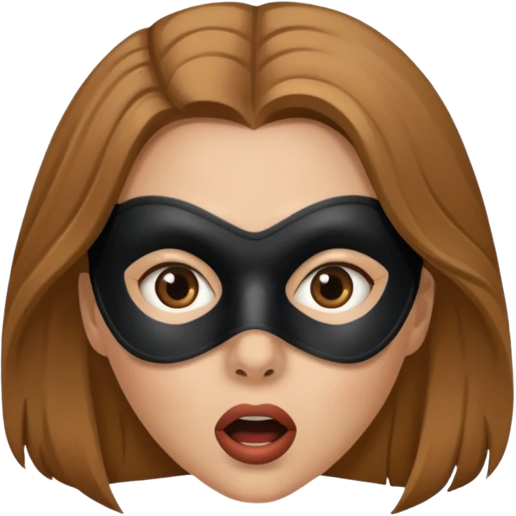 woman with robber mask surprisd emoji