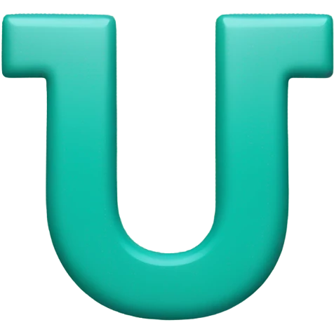 Teal color letter U emoji